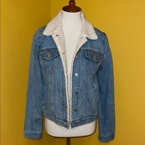 Old Navy Blue Denim Jacket with Cream Lining